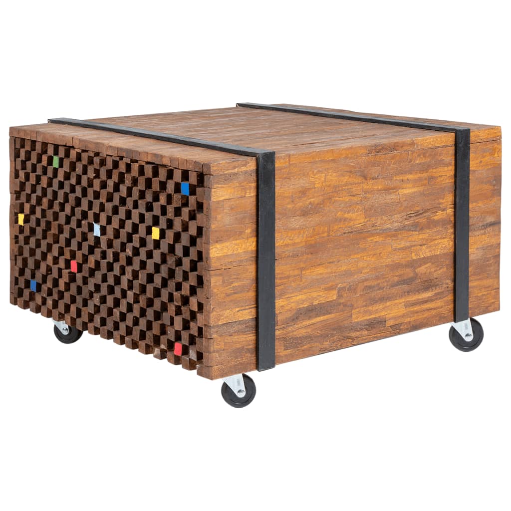 vidaXL Bočný stolík, teakové drevo, 60x60x38 cm