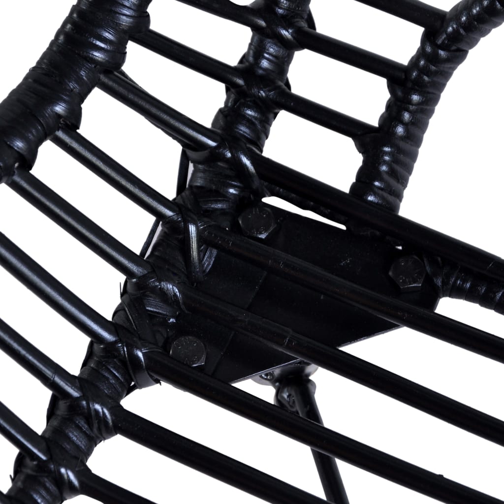vidaXL Jedálenské stoličky 2 ks čierne prírodný ratan
