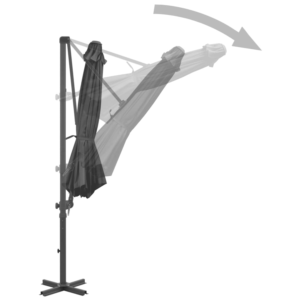 vidaXL Závesný slnečník s hliníkovou tyčou antracitový 300 cm