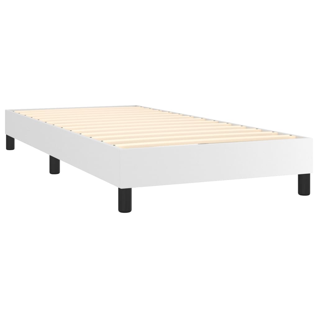 vidaXL Boxspring posteľ s matracom biela 90x190 cm umelá koža