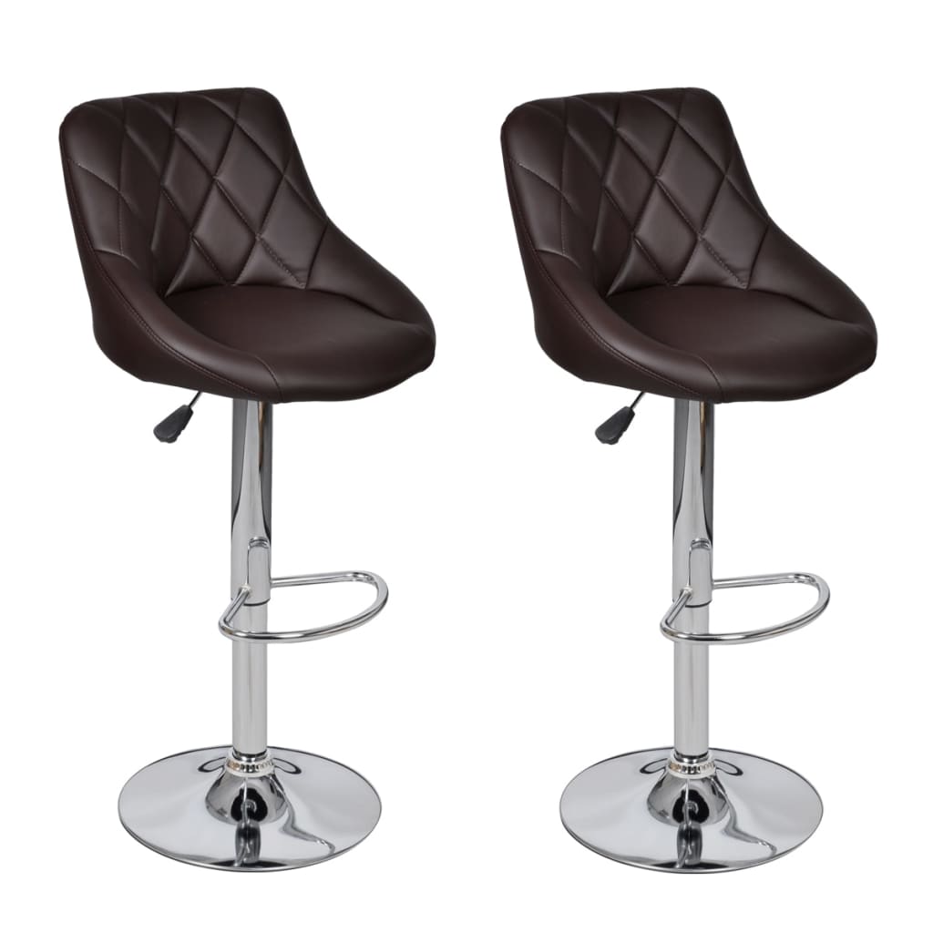 vidaXL Barové stoličky 2 ks hnedé umelá koža