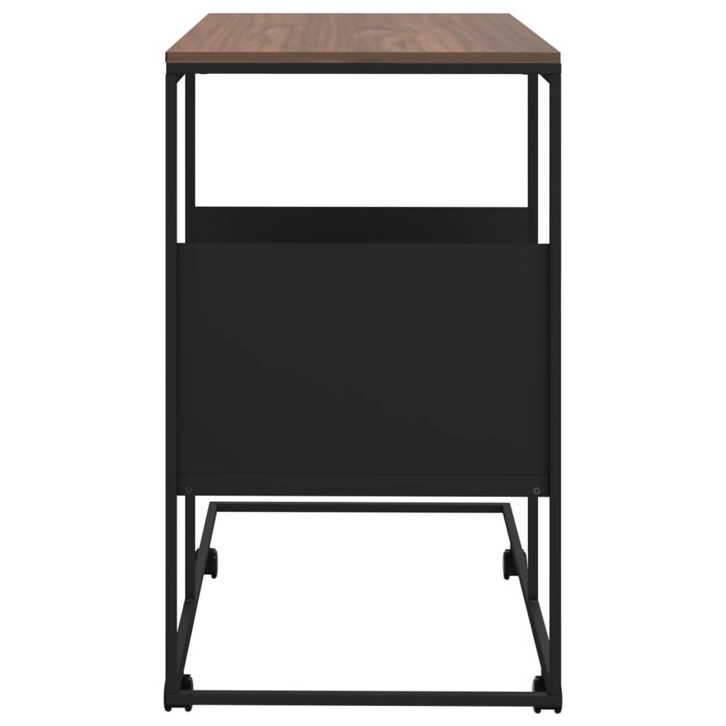 vidaXL Príručný stolík s kolieskami čierny 55x36x63,5cm spracov. drevo