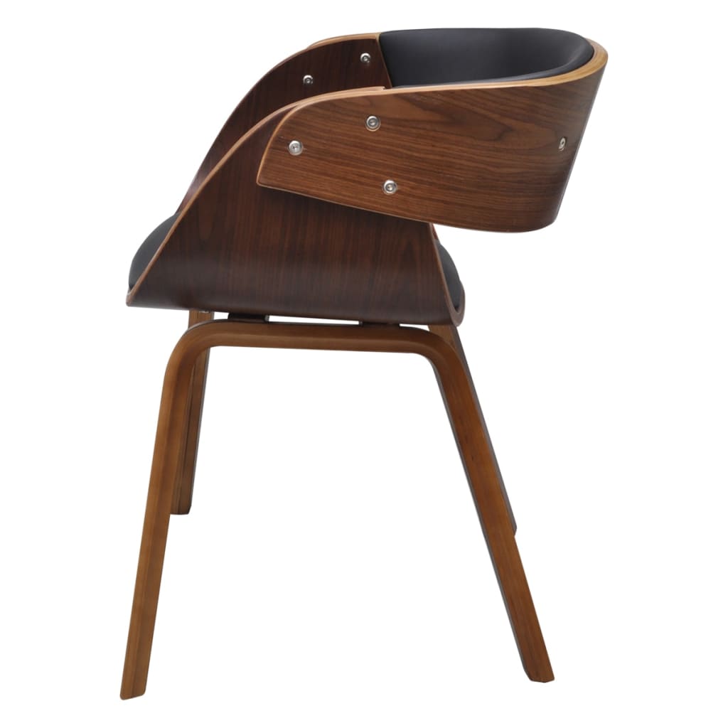 vidaXL Jedálenské stoličky 2 ks, hnedé, ohýbané drevo a umelá koža