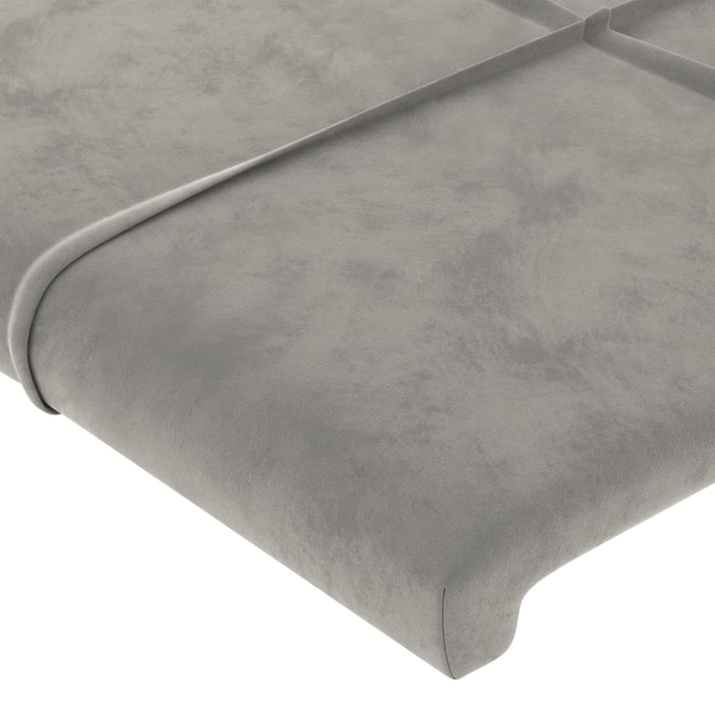 vidaXL Čelo postele so záhybmi bledosivé 93x23x78/88 cm zamat