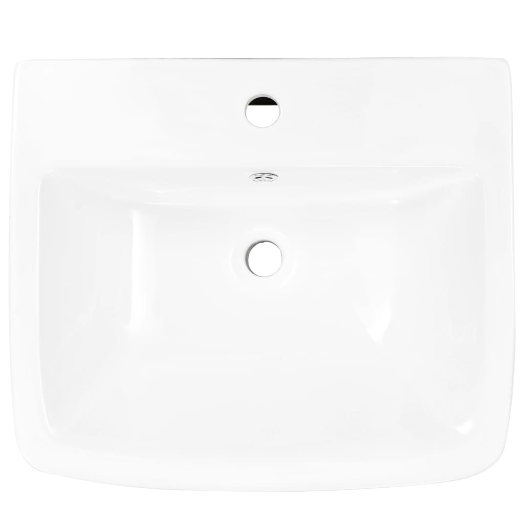 vidaXL Nástenné umývadlo keramické biele 530x440x370 cm