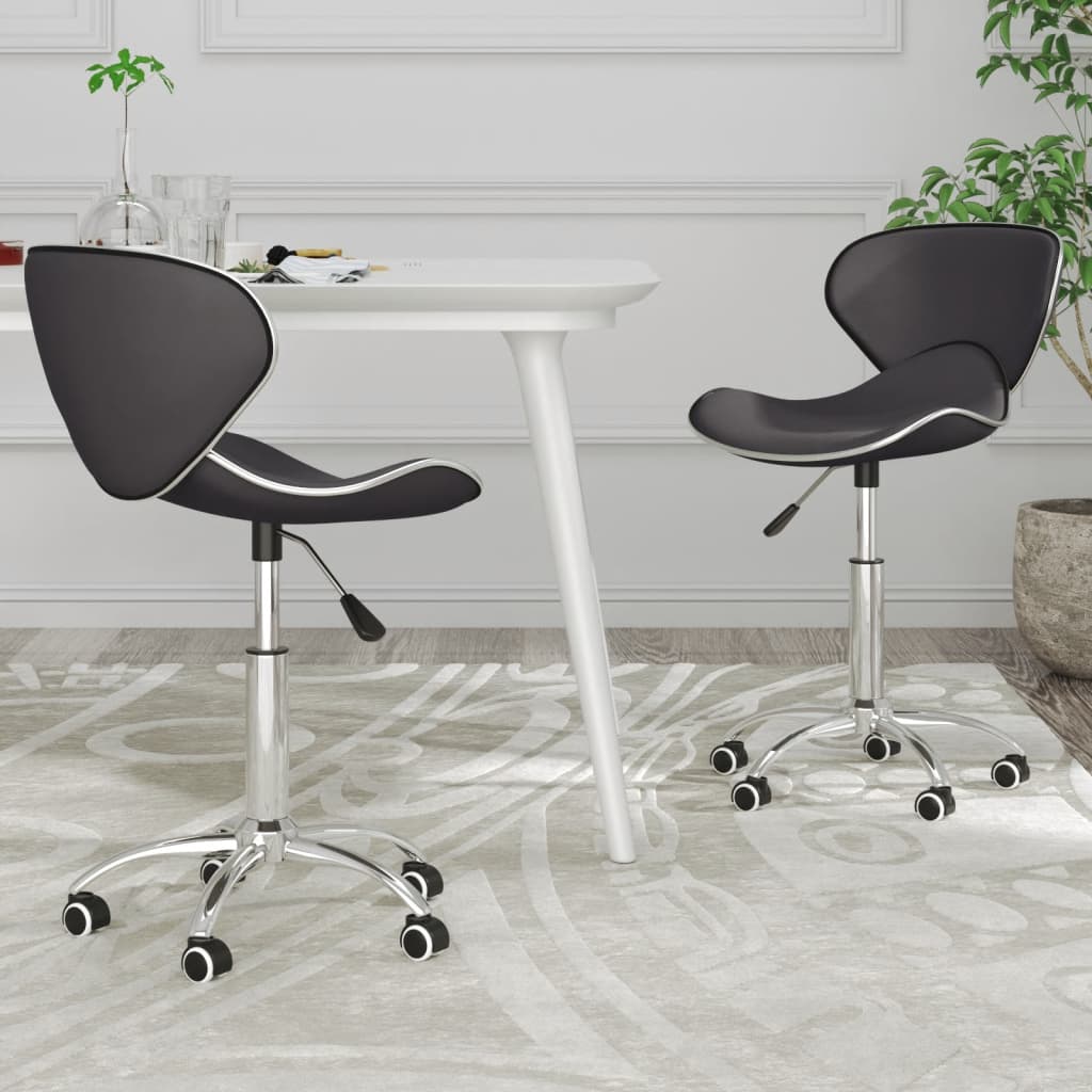 vidaXL Otočné jedálenské stoličky 2 ks sivé umelá koža