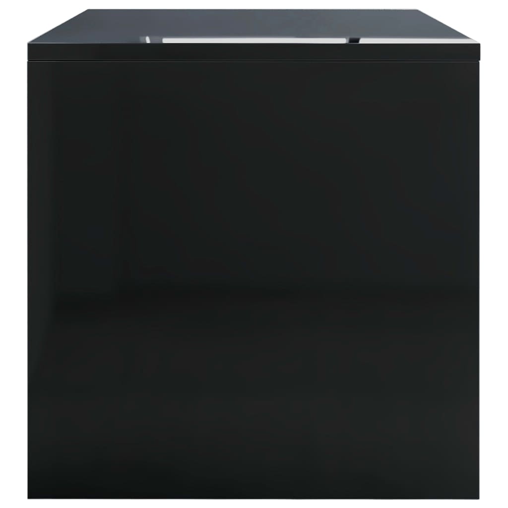 vidaXL Konferenčný stolík, lesklý čierny 100x40x40 cm, drevotrieska