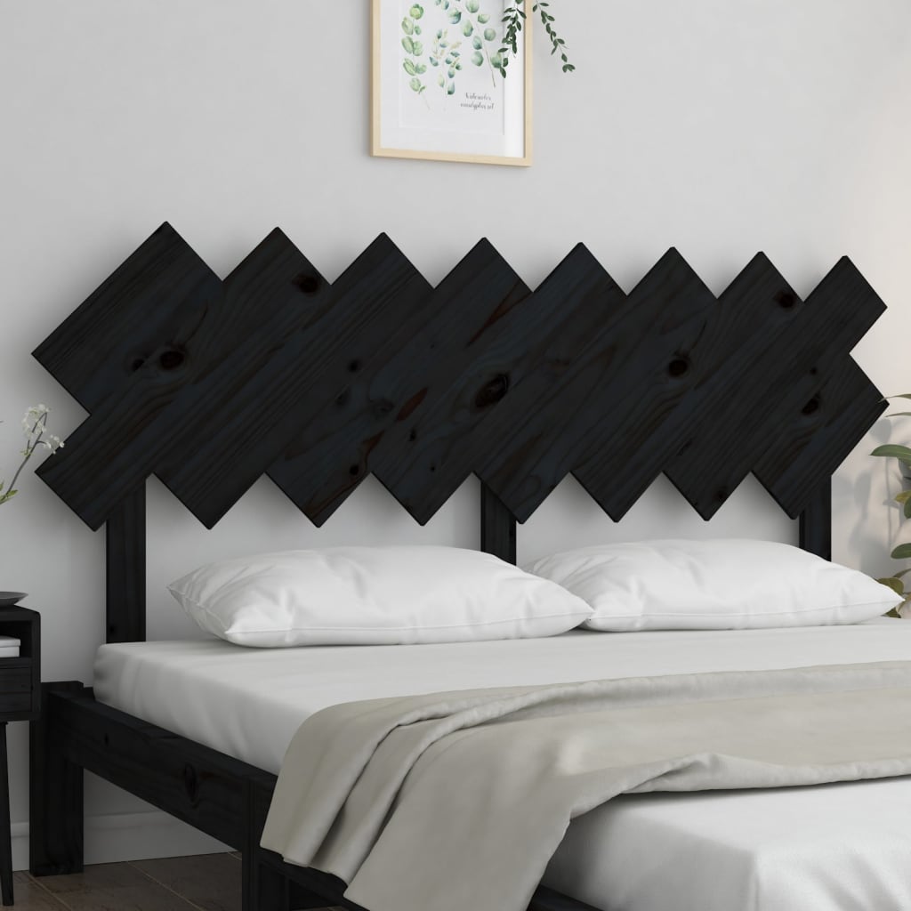 vidaXL Čelo postele čierne 159,5x3x80,5 cm masívna borovica