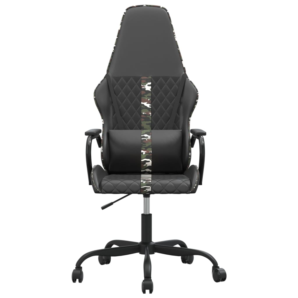 vidaXL Herná stolička čierna a maskáčová umelá koža