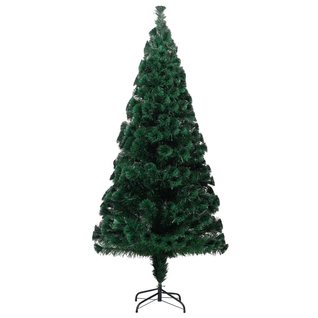 vidaXL Umelý vianočný stromček+stojan, zelený 180 cm, optické vlákno