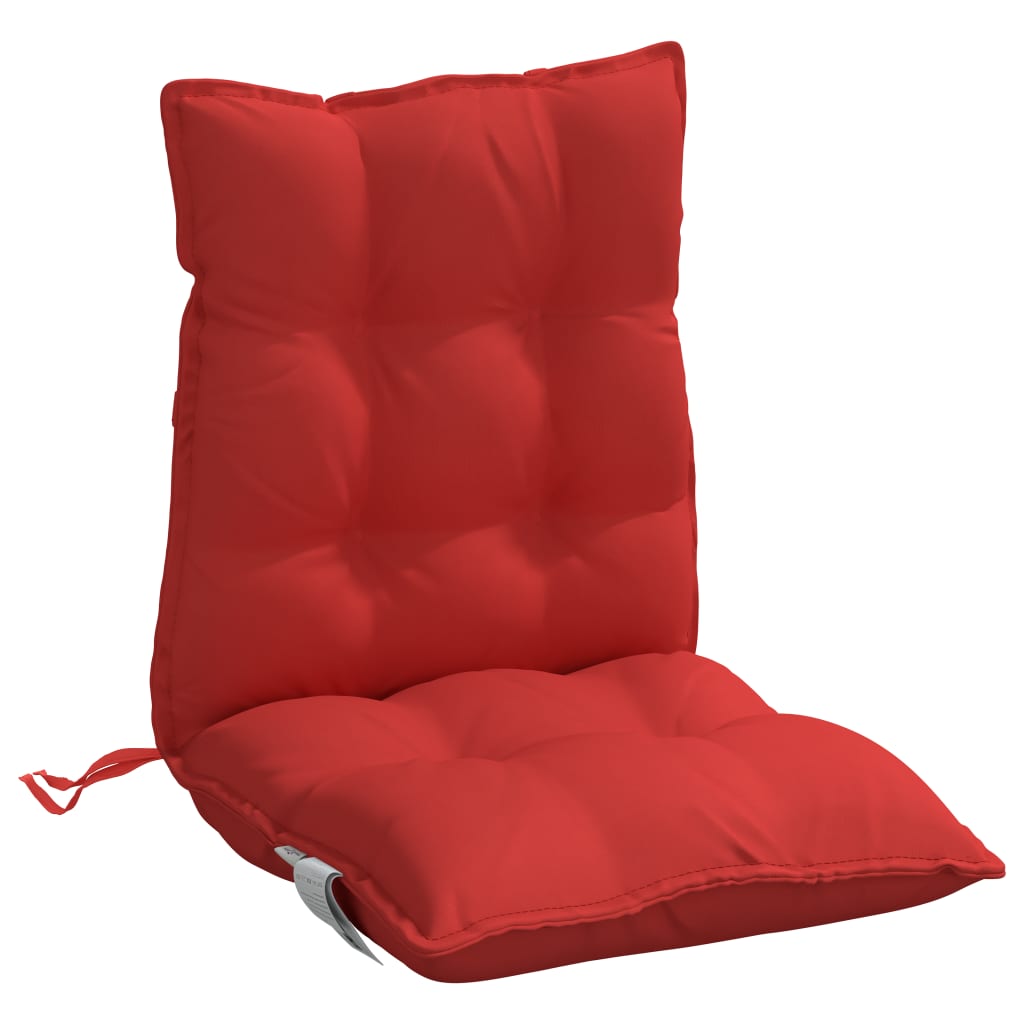 vidaXL Podložky na stoličky nízke operadlo 2ks červené oxfordská látka