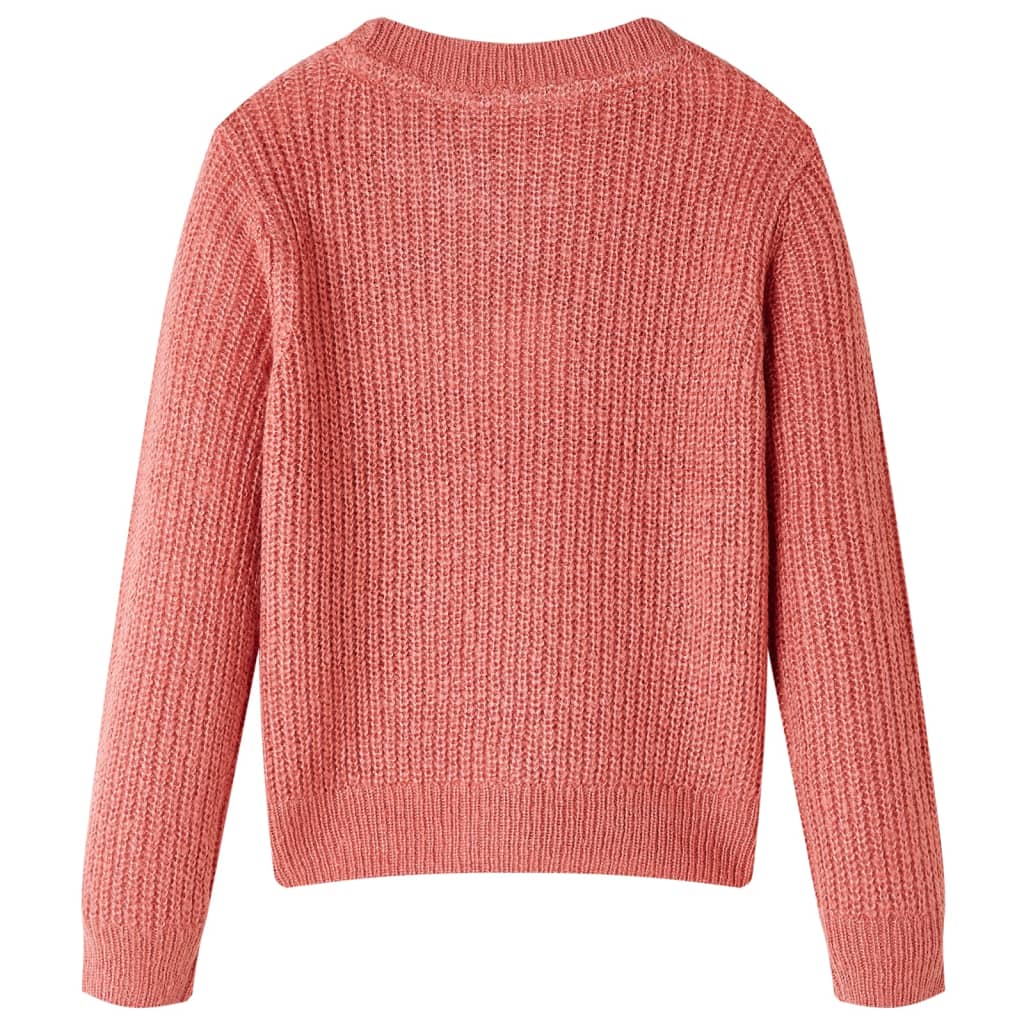 Detský sveter pletený stredne ružový 92