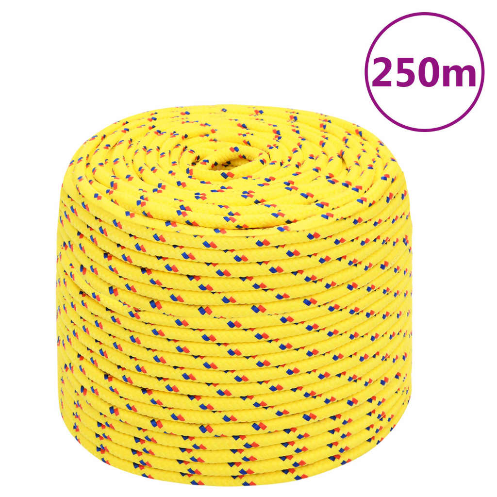 vidaXL Lodné lano žlté 6 mm 250 m polypropylén