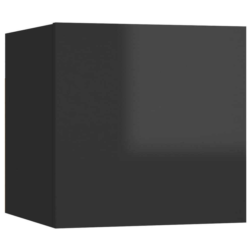 vidaXL Nočný stolík vysokolesklý čierny 30,5x30x30 cm drevotrieska