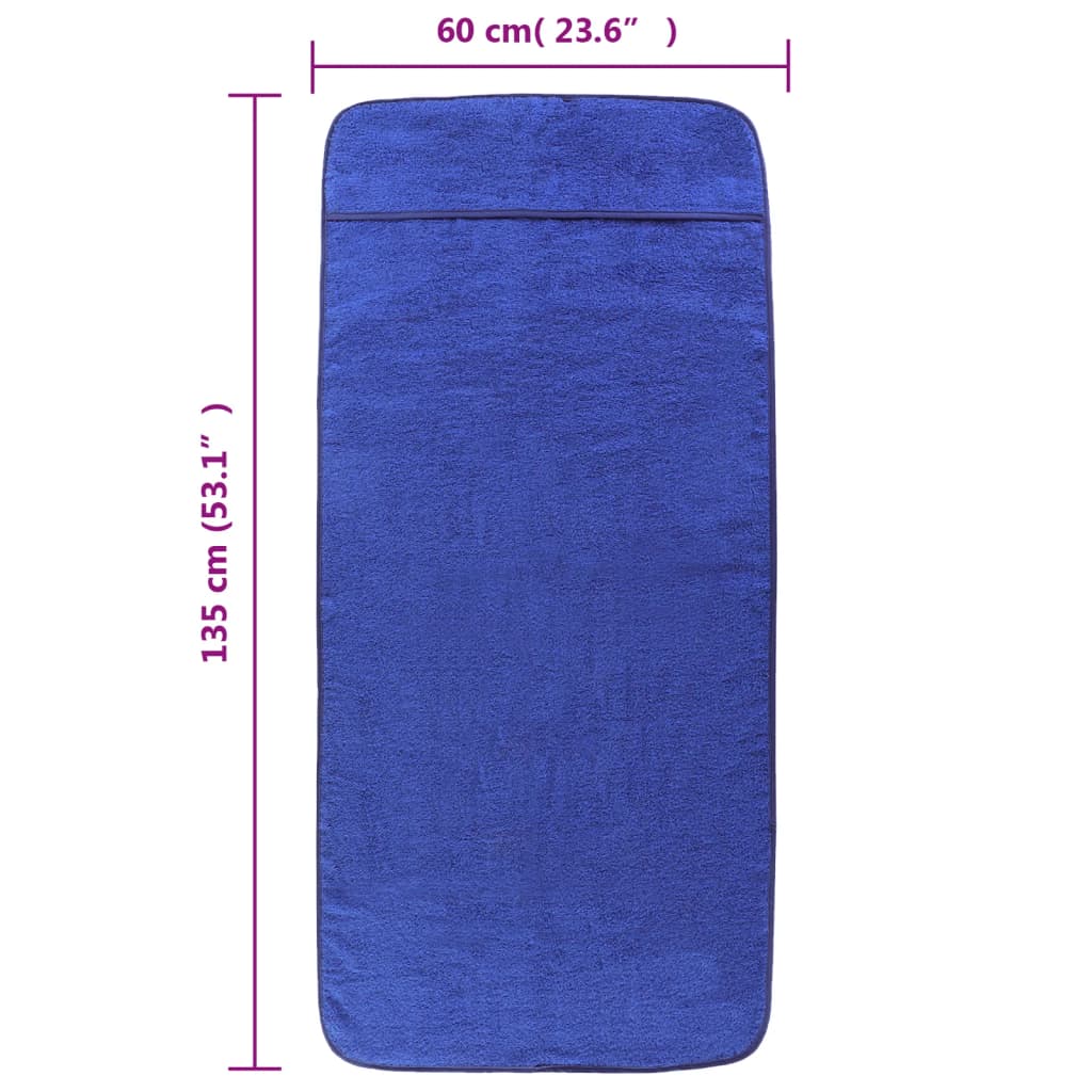 vidaXL Plážové uteráky 2 ks kráľovské modré 60x135 cm látka 400 GSM