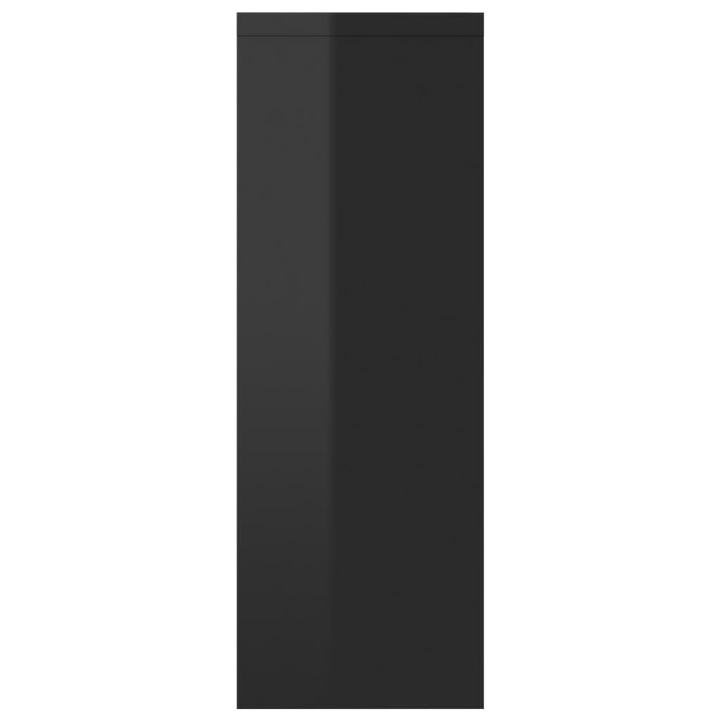 vidaXL Nástenná polica, lesklá čierna 45,1x16x45,1cm, kompozitné drevo