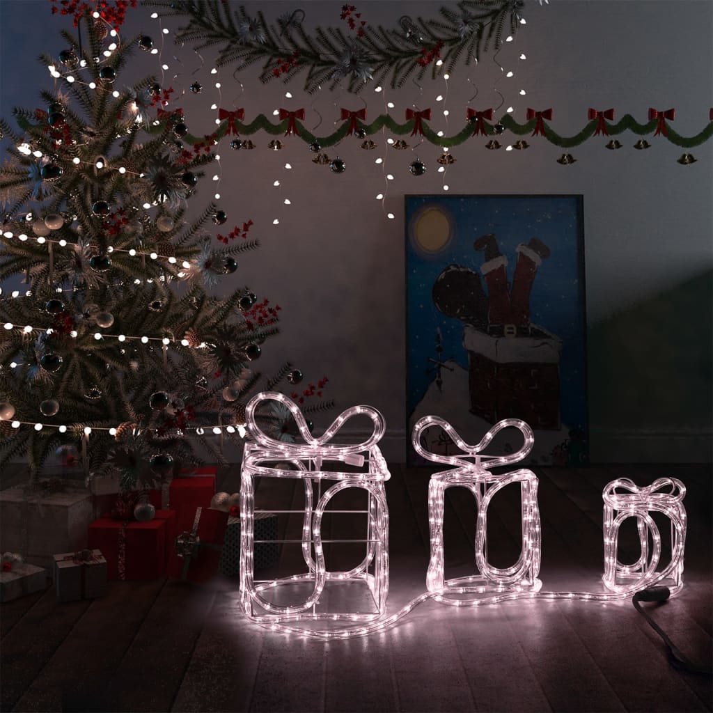 vidaXL Vianočná dekorácia s darčekovými krabičkami 180 LED