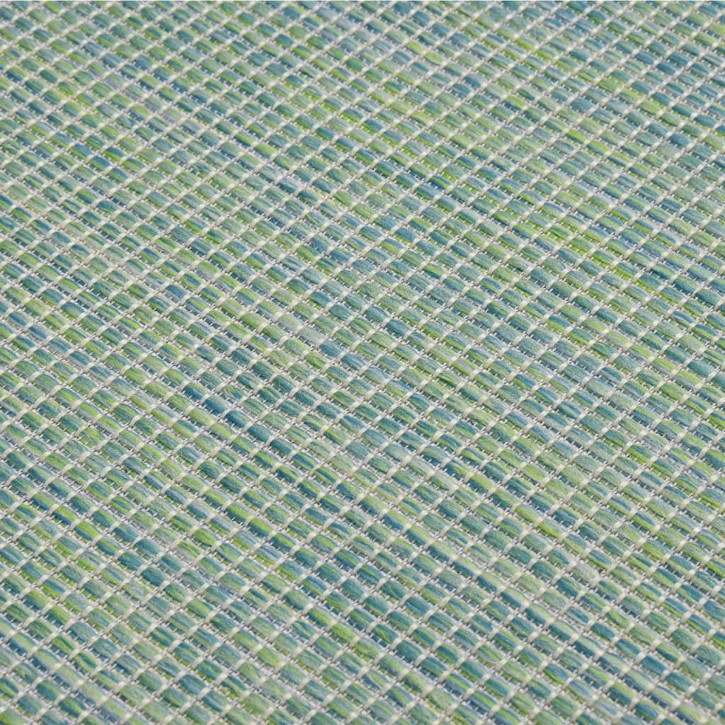 vidaXL Vonkajší koberec s plochým tkaním 160x230 cm tyrkysový