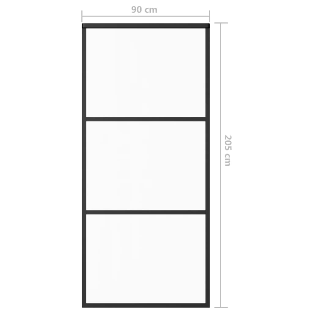 vidaXL Posuvné dvere s kovaním ESG sklo a hliník 90x205 cm