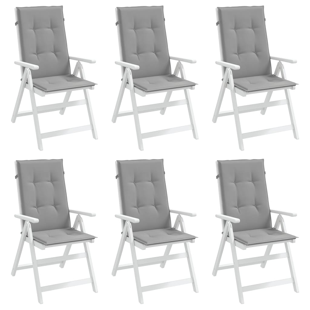 vidaXL Podložky na záhradné stoličky, vysoké operadlo 6 ks 120x50x3 cm