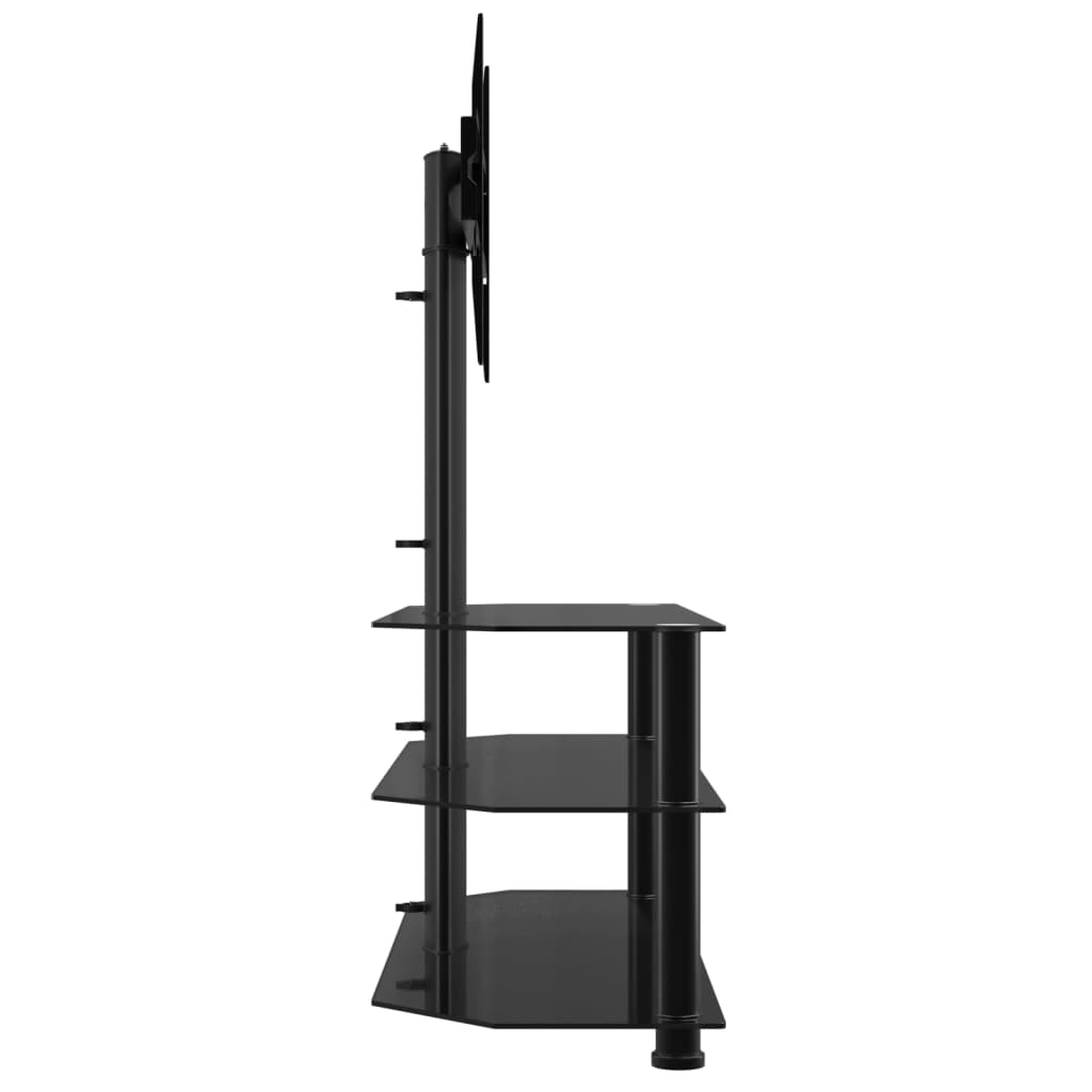 vidaXL Rohový TV stojan 3-vrstvový pre 32-70 palcov čierny