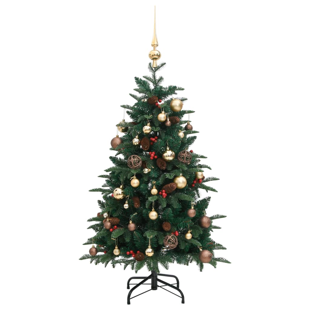 vidaXL Umelý výklopný vianočný stromček 150 LED a sada gúľ 150 cm