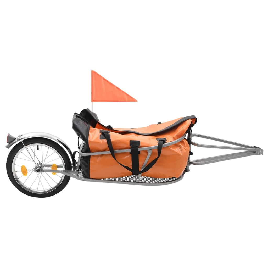 vidaXL Cyklovozík na batožinu s taškou oranžovo-čierny