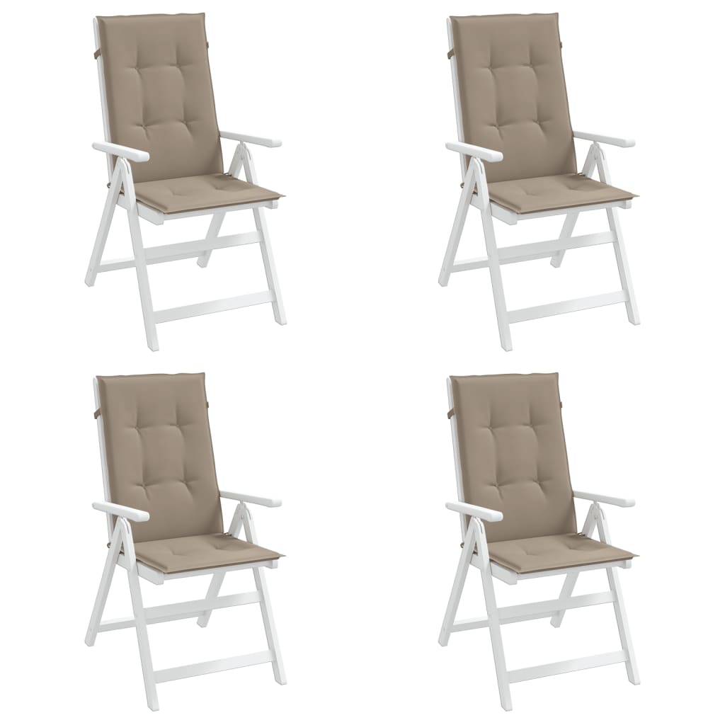 vidaXL Podložky na záhradné stoličky 4 ks, sivohnedé 120x50x3 cm