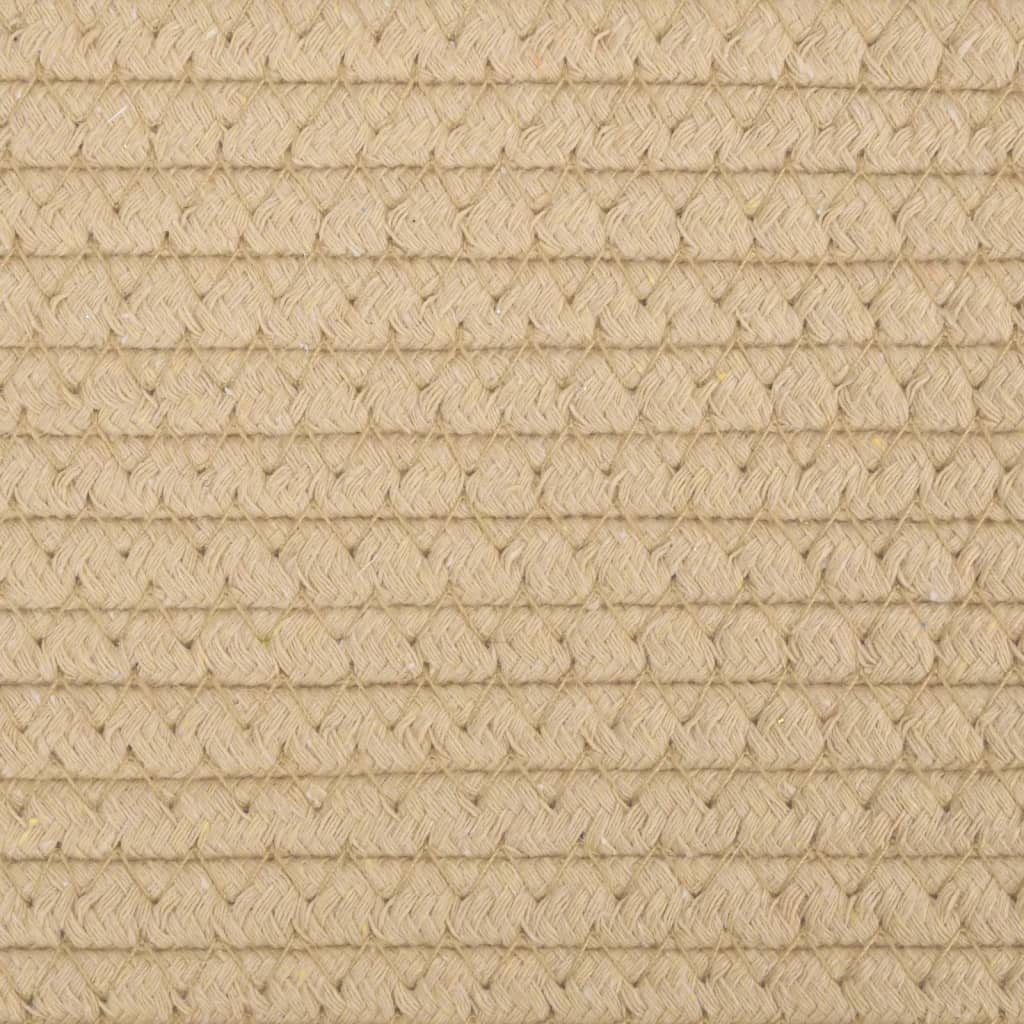 vidaXL Kôš na bielizeň béžovo-biely Ø55x36 cm bavlna