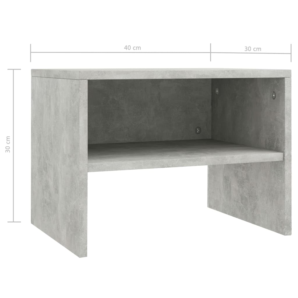 vidaXL Nočný stolík betónovo-sivý 40x30x30 cm drevotrieska