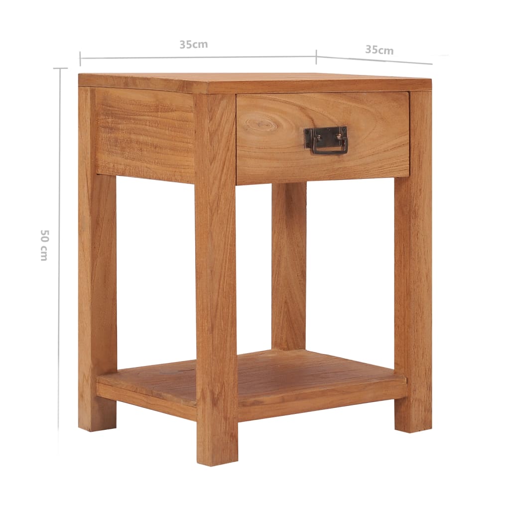 vidaXL Nočný stolík 35x35x50 cm teakový masív