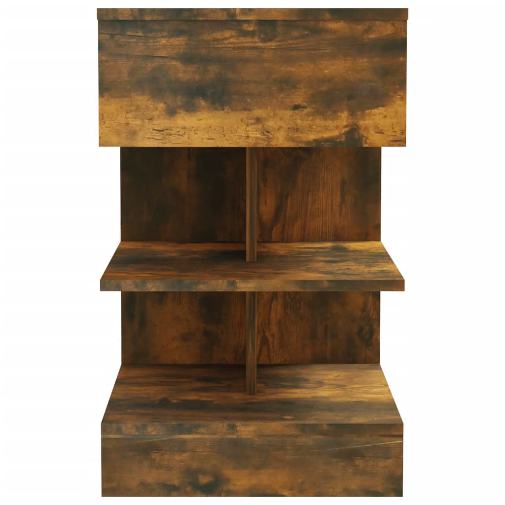vidaXL Nočný stolík dymový dub 40x35x65 cm spracované drevo