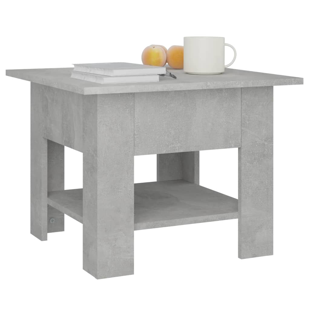 vidaXL Konferenčný stolík betónovo-sivý 55x55x42 cm drevotrieska