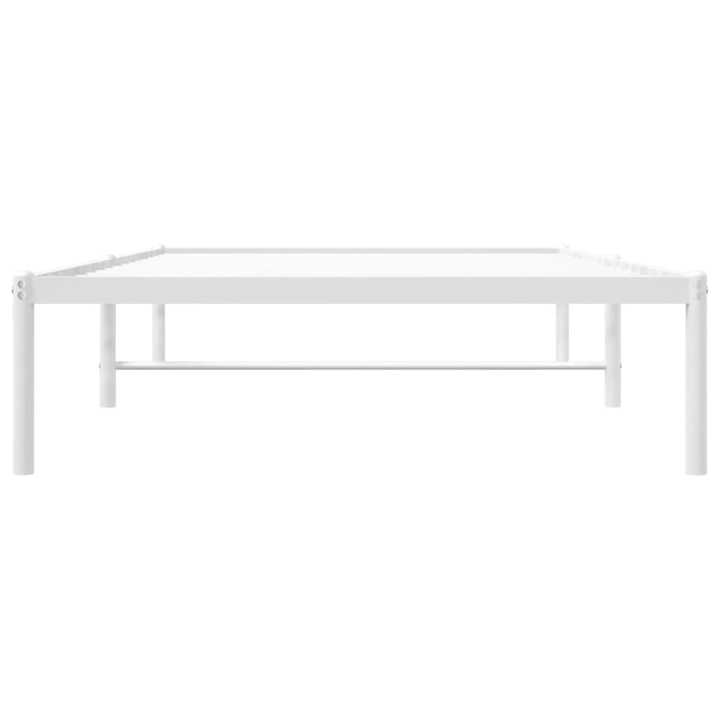 vidaXL Kovový rám postele biely 100x190 cm