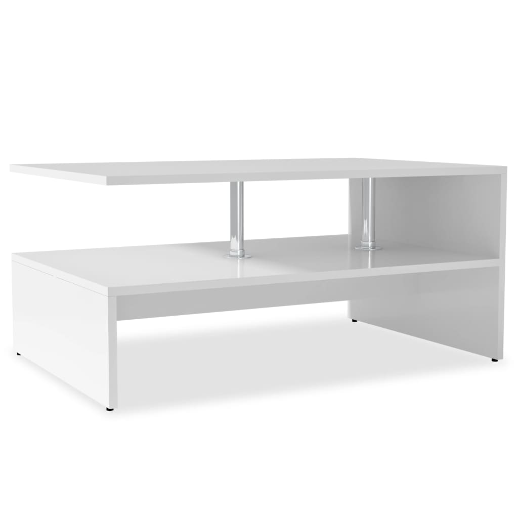 vidaXL Konferenčný stolík, drevotrieska, 90x59x42 cm, biely