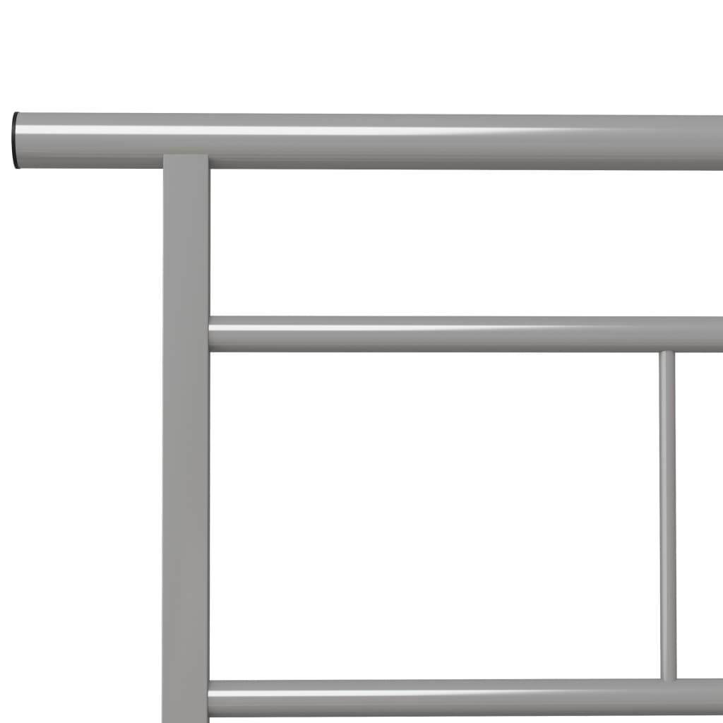vidaXL Posteľný rám, sivý, kov 90x200 cm