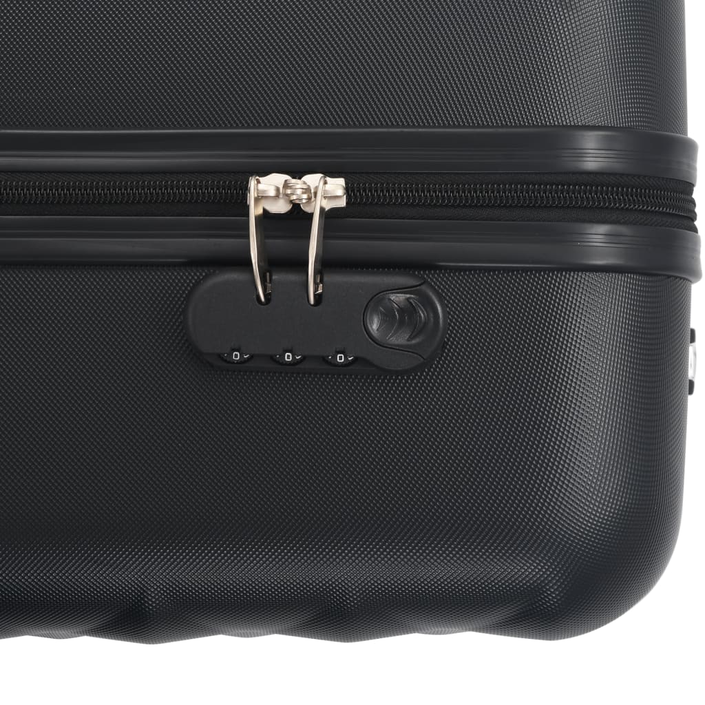vidaXL Súprava 3 cestovných kufrov s tvrdým krytom čierna ABS