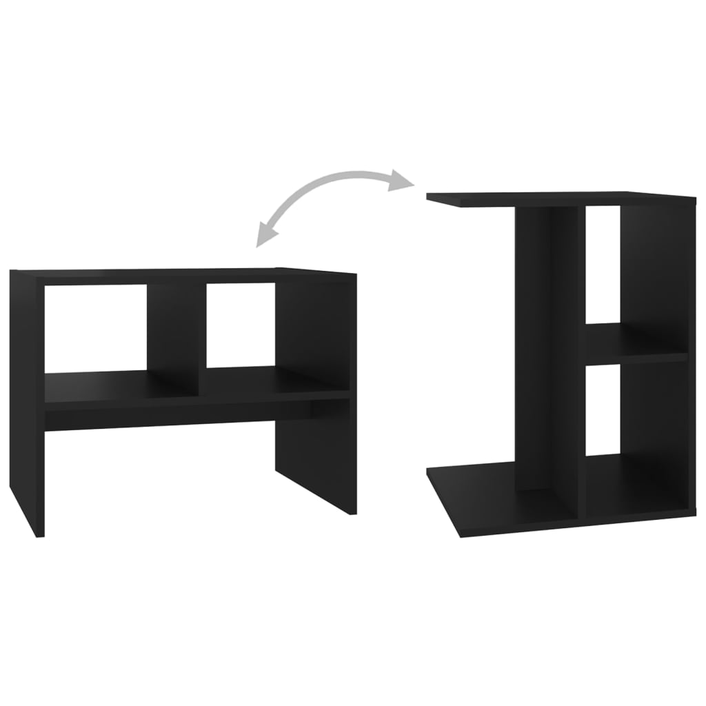 vidaXL Príručný stolík čierny 60x40x45 cm drevotrieska