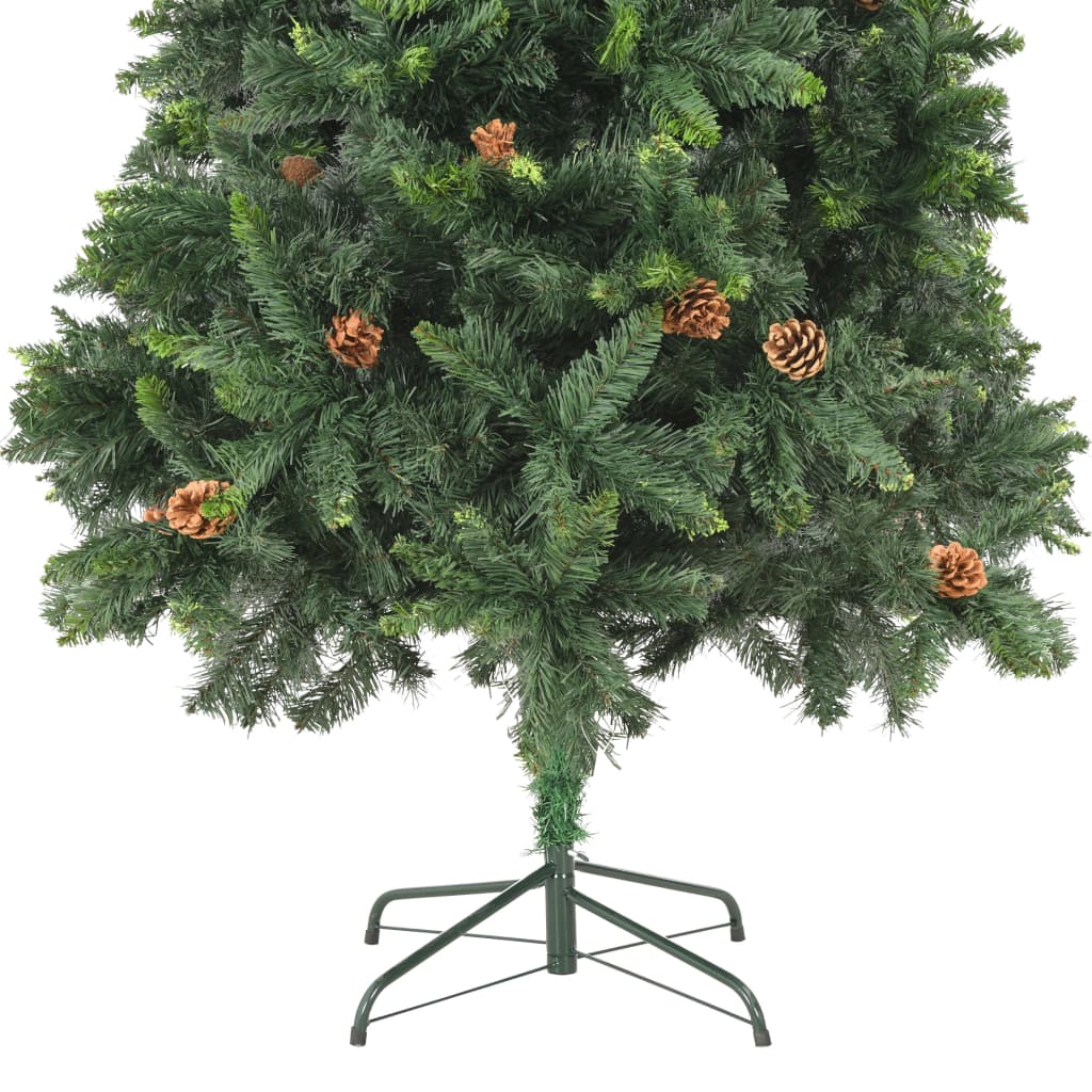 vidaXL Umelý vianočný stromček s borovicovými šiškami zelený 210 cm