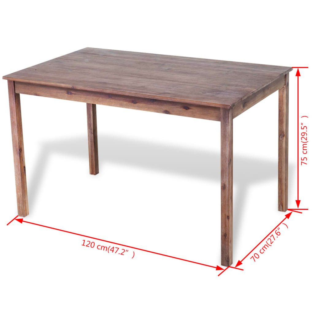 vidaXL Jedálenský stôl z akáciového dreva, 120x70x75 cm