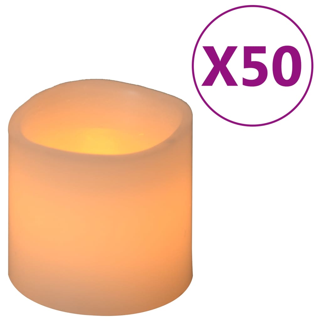 vidaXL Elektrické LED sviečky 50 ks, teplá biela