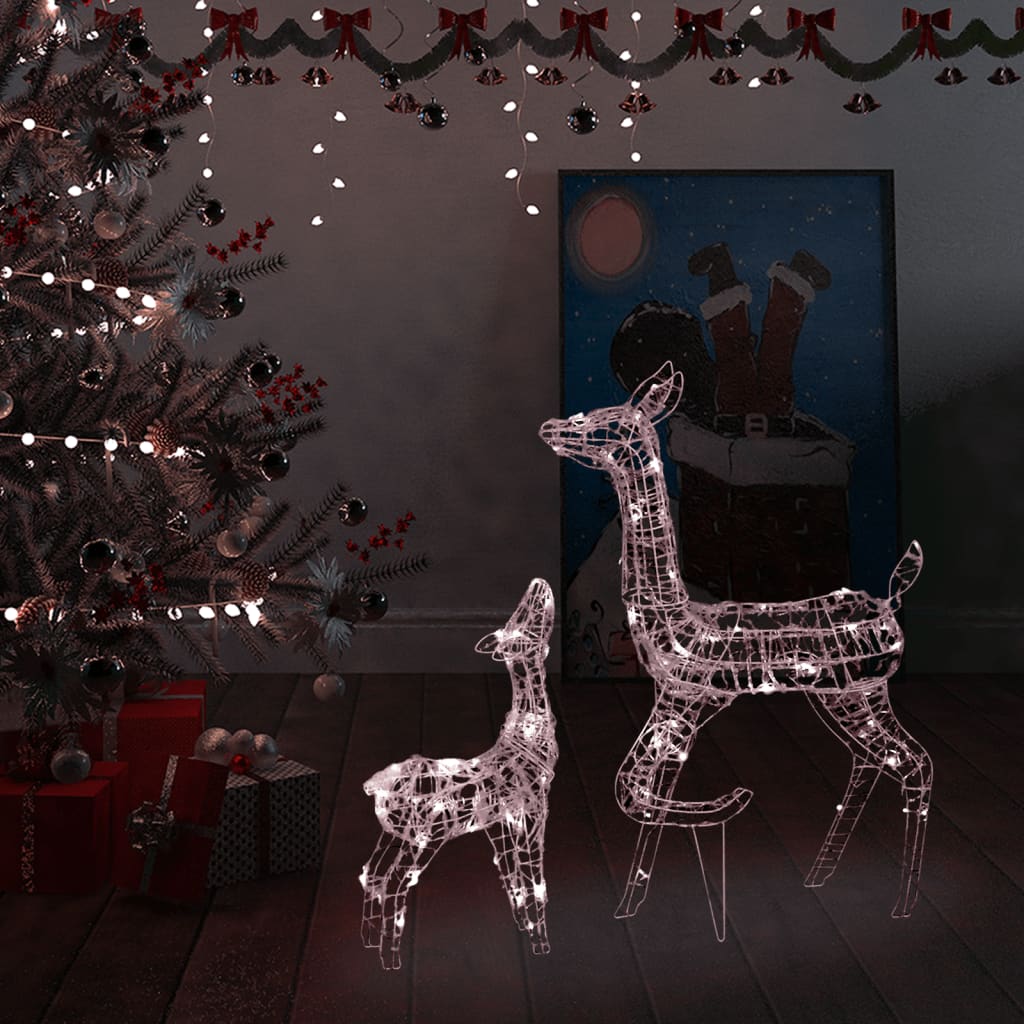 vidaXL Akrylová sobia rodinka vianočná dekorácia 160 LED teplá biela