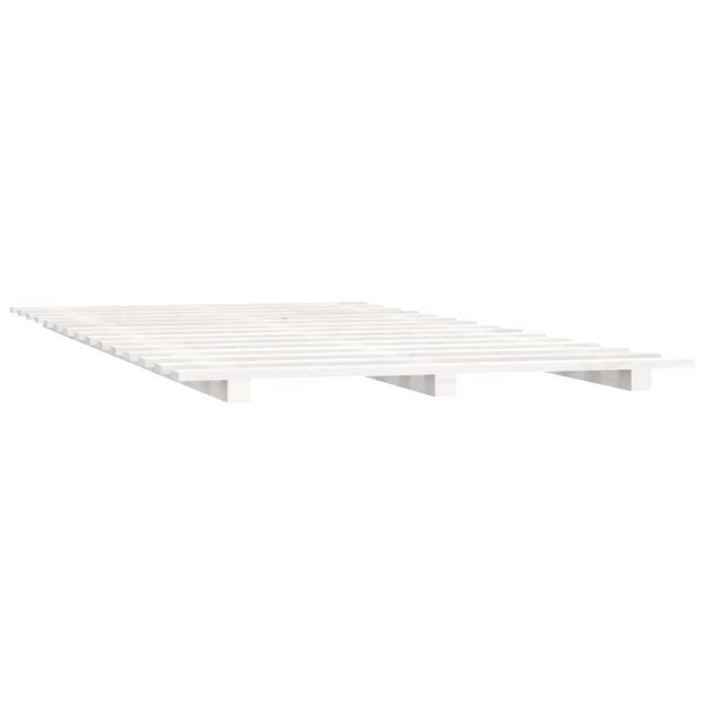 vidaXL Posteľný rám biely 135x190 cm borovicový masív
