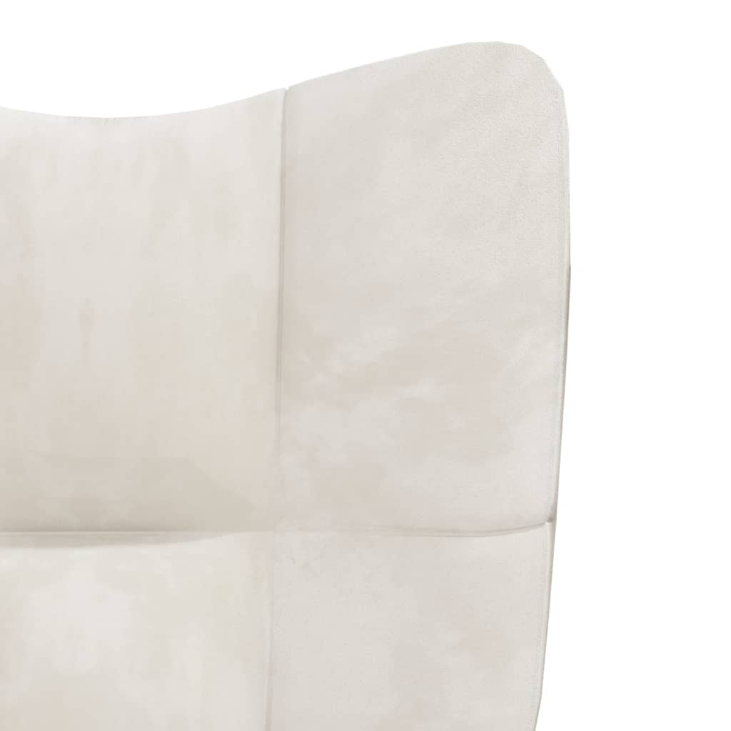 vidaXL Relaxačné kreslo krémovo-biele zamat