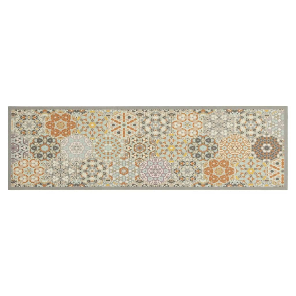 vidaXL Kuchynský koberec, prateľný, šesťhranný vzor 45x150 cm, zamat