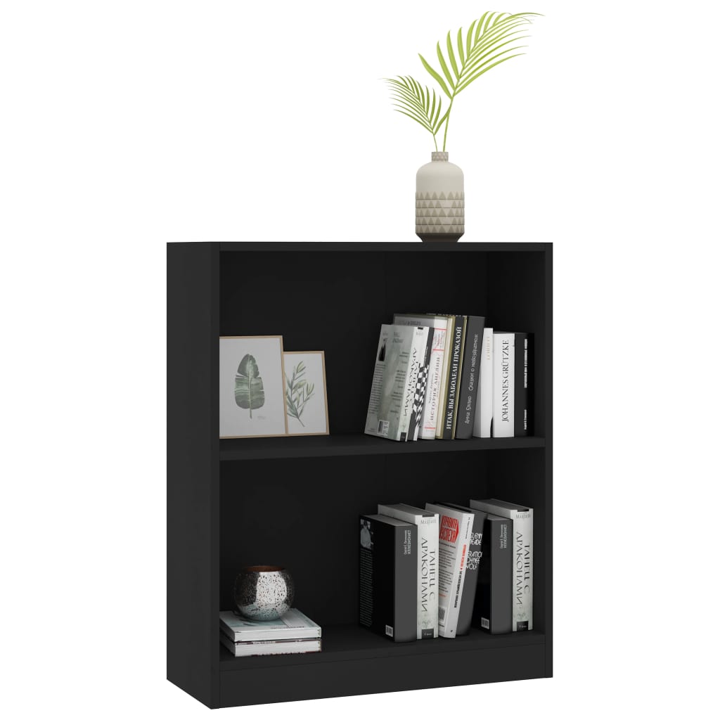 vidaXL Knižnica, čierna 60x24x76 cm, kompozitné drevo