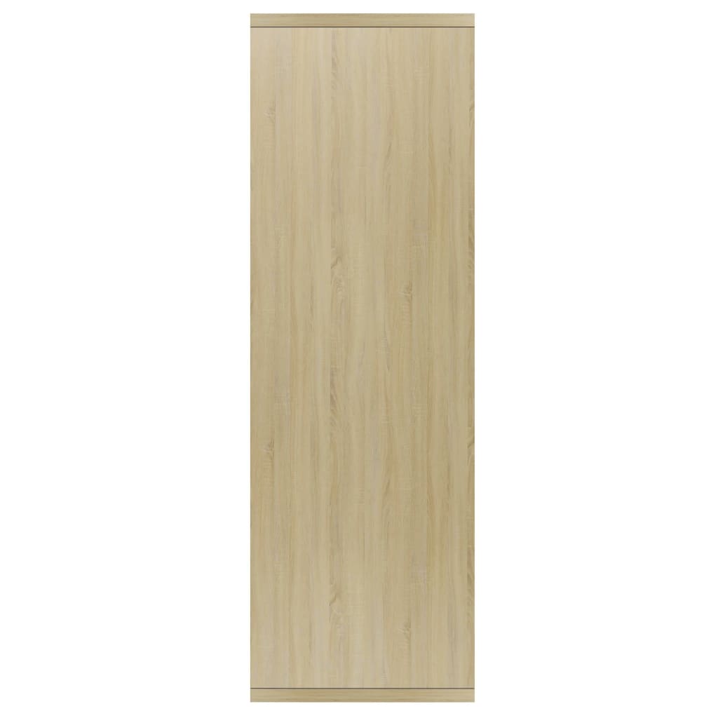 vidaXL Knižnica/komoda, biela+dub sonoma 50x25x80 cm, kompozitné drevo