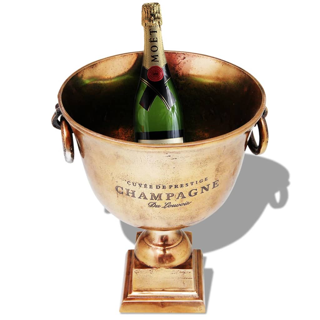 vidaXL Hnedá chladiaca nádoba na šampanské v tvare víťazného pohára, meď