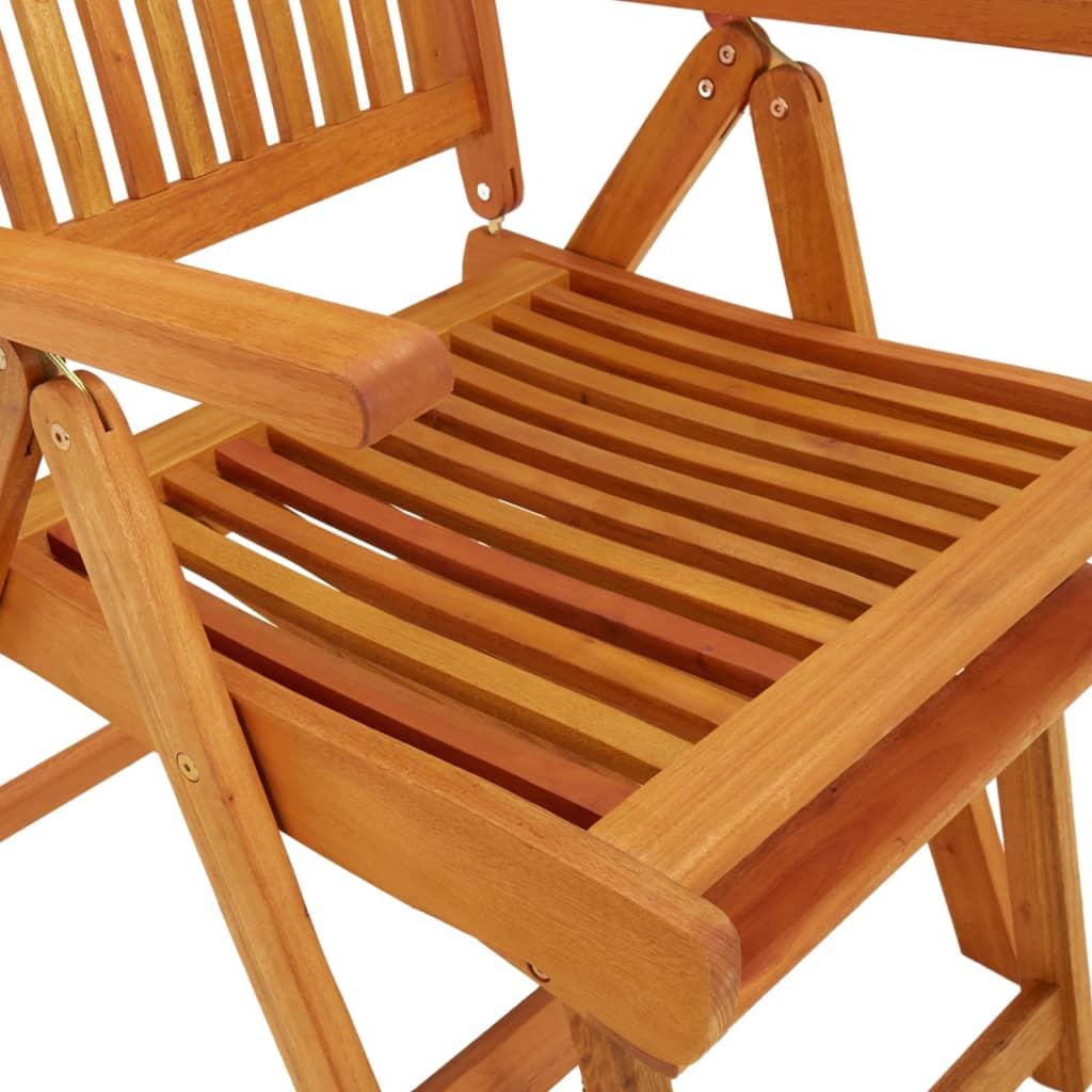 vidaXL Skladacie záhradné stoličky s podnožkami 2 ks eukalyptový masív
