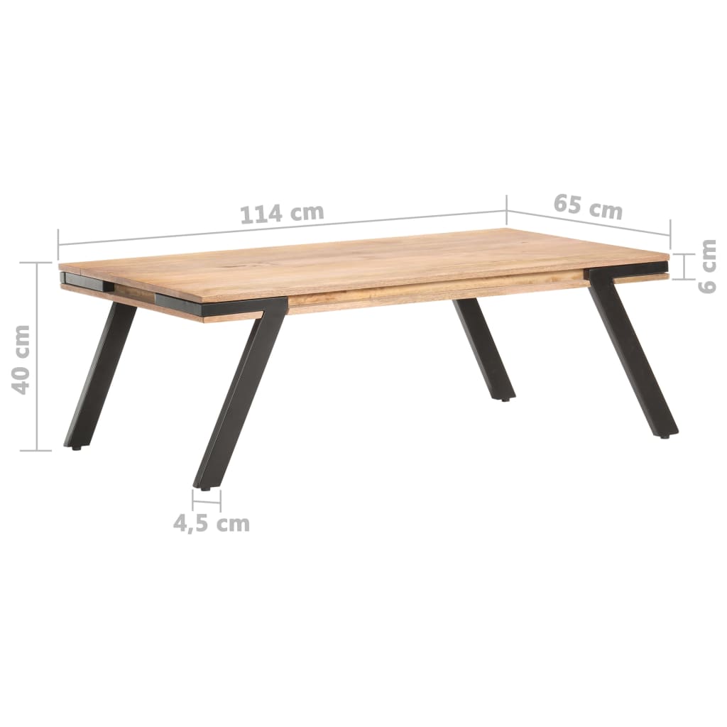 vidaXL Konferenčný stolík 114x65x40 cm masívne mangovníkové drevo